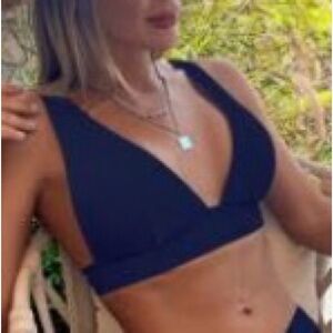 SHEIN Navy Bikini Top